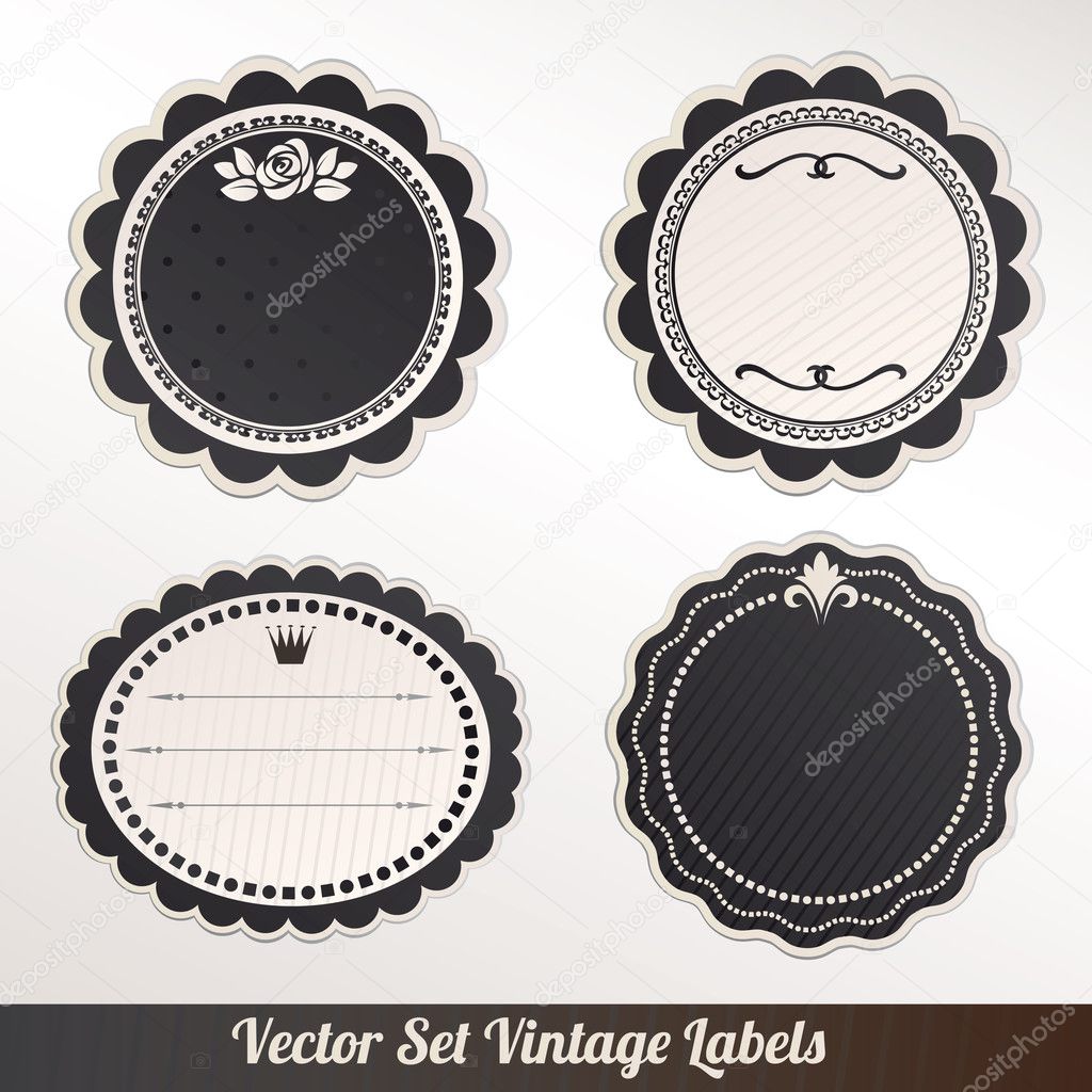 Set of retro labels. Vector illustration.