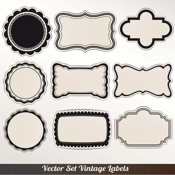 Etiquetas de quadro vetorial Definir decoração vintage ornamental — Vetor de Stock