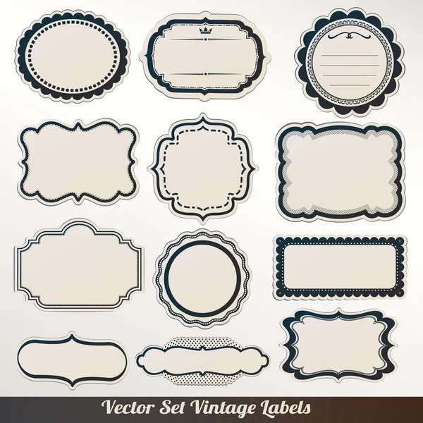 Étiquettes de cadre vectoriel Set décoration vintage ornementale — Image vectorielle