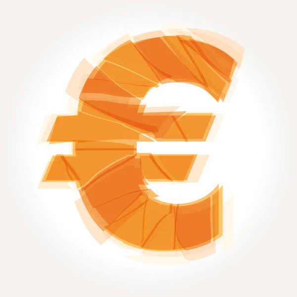 Vecteur de symbole euro fissuré — Image vectorielle