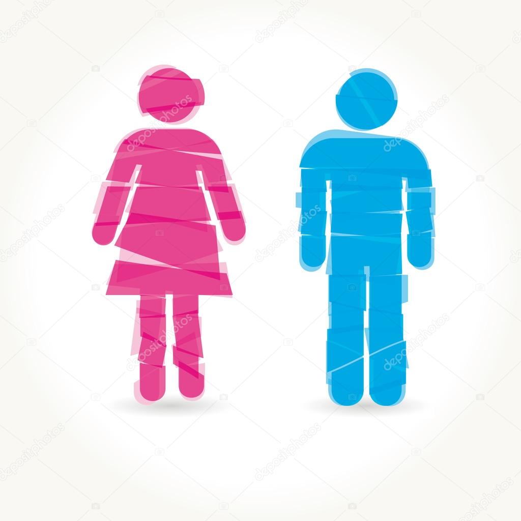 Colored male and female sign vector