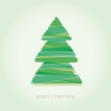 basit vektör Noel ağacı - orijinal yeni yıl kartı