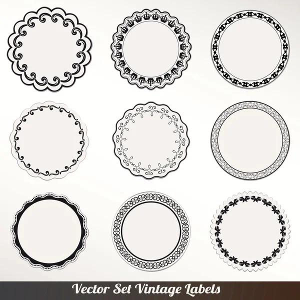 Étiquettes de cadre vectoriel Set décoration vintage ornementale — Image vectorielle