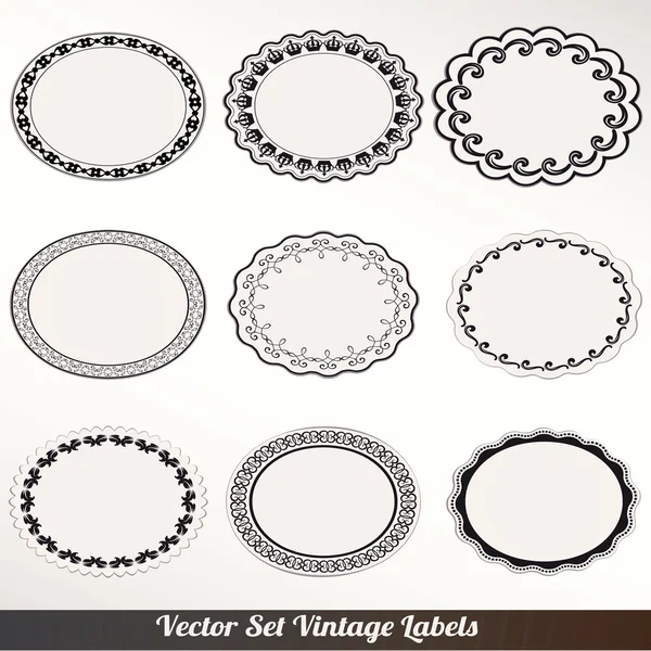 Vector Frame labels Set ornamental vintage decoration — Stock Vector