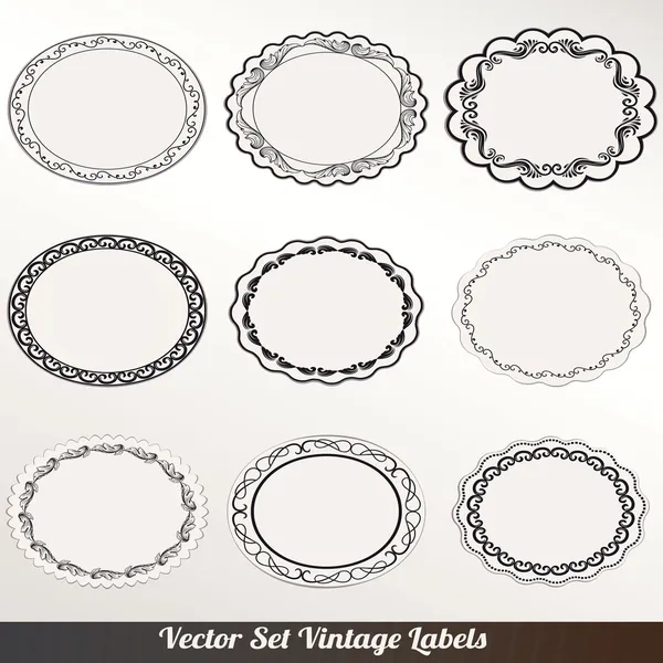 Étiquettes de cadre vectoriel Set décoration vintage ornementale — Image vectorielle