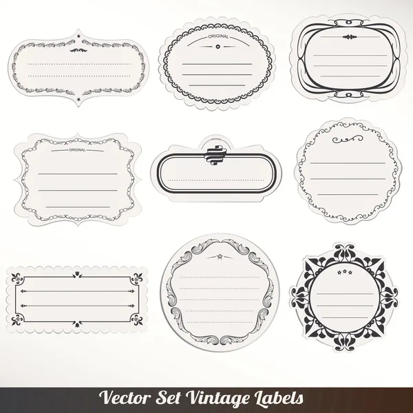 Étiquettes de cadre vectoriel Set décoration vintage ornementale — Image vectorielle