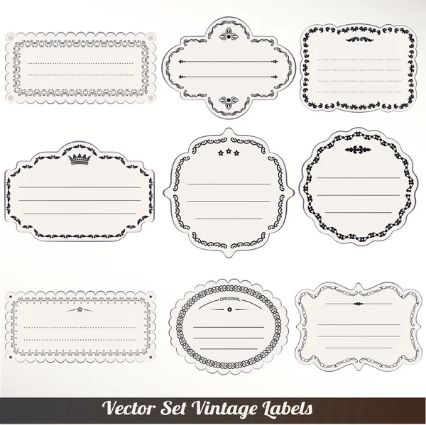 Etiquetas de quadro vetorial Definir decoração vintage ornamental — Vetor de Stock