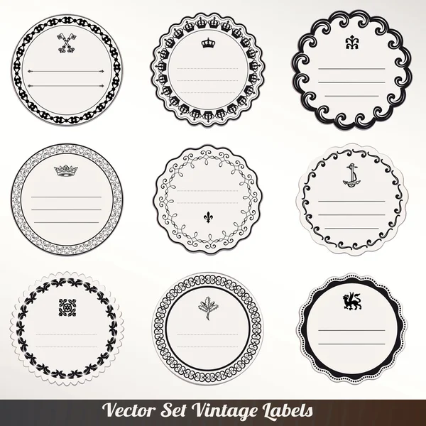 Vector Frame labels Set ornamental vintage decoration — Stock Vector