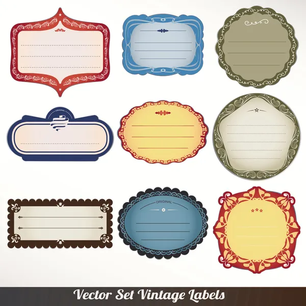 Vector Frame labels Set ornamental vintage decoration — Stock Vector