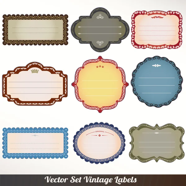 Vector Frame labels Set ornamental vintage decoration — Stock Vector