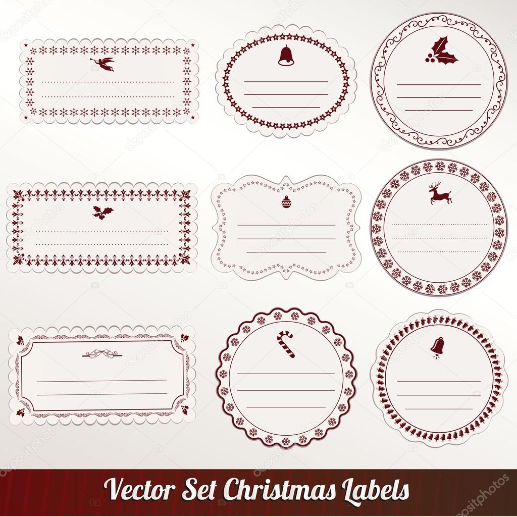 Set of vector Christmas labels