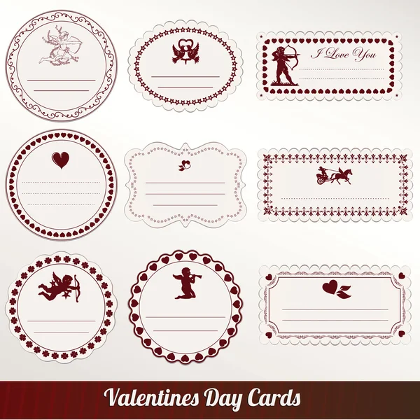 Vector set card of valentine's day vintage — Stock Vector