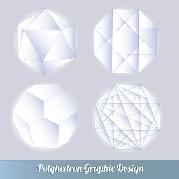 Set de poliedro vectorial para diseño gráfico — Vector de stock