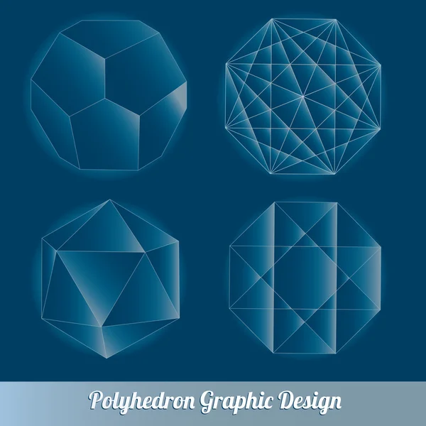 Set poliedro vettoriale per progettazione grafica — Vettoriale Stock