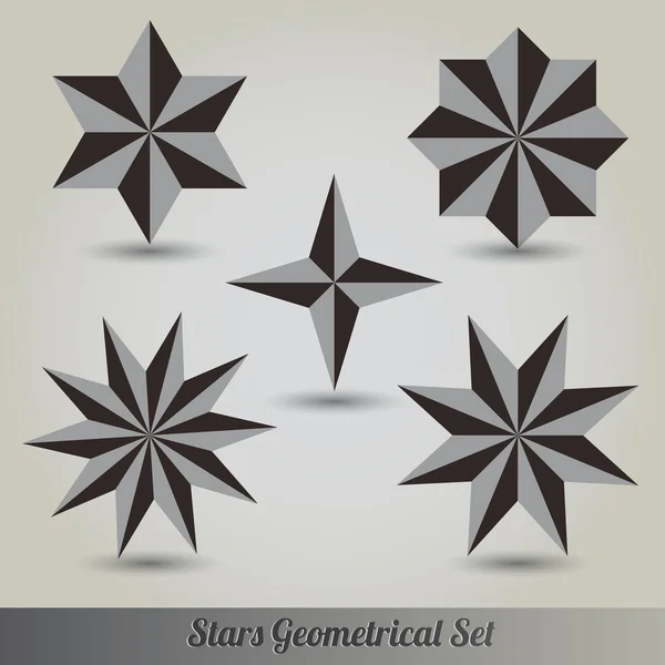 3d ベクトルの多くの星を設定 — ストックベクタ