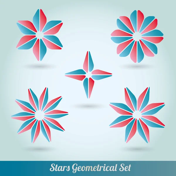 Set étoiles lots vecteur 3d — Image vectorielle