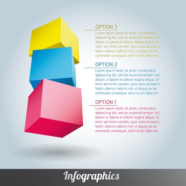 küp infographics vektör