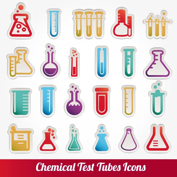 Chemical test tubes icons illustration vector — Stock Vector