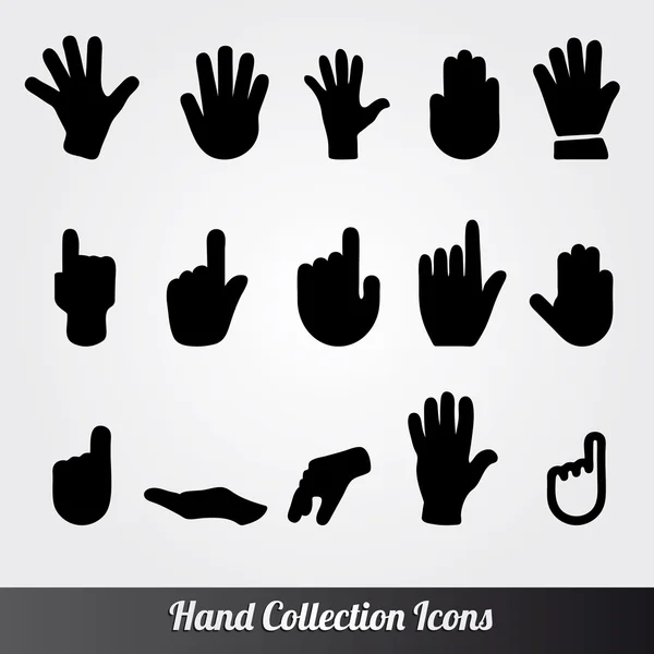 Coleção de mãos humanas. Conjunto de ícones vetoriais — Vetor de Stock
