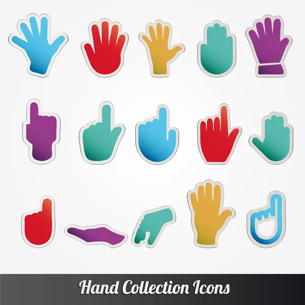 Colección Mano Humana. Conjunto de iconos de vector — Vector de stock