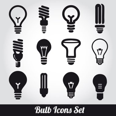 Light bulbs. Bulb icon set clipart