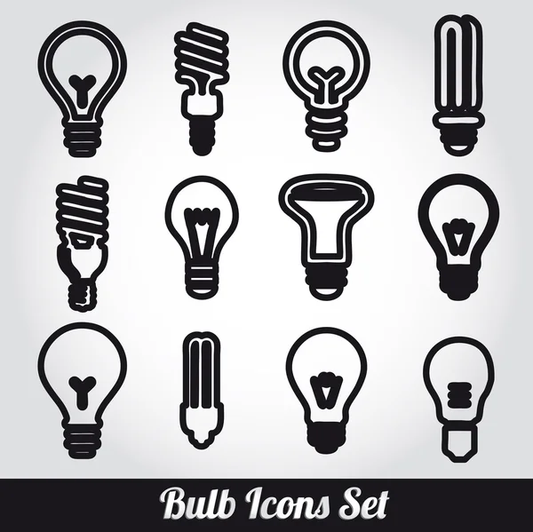 Light bulbs. Bulb icon set — Stock Vector