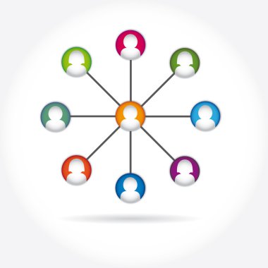 Sosyal Icon grup öğesi flört vektör internet sohbet