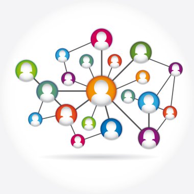 Sosyal Icon grup öğesi flört vektör internet sohbet