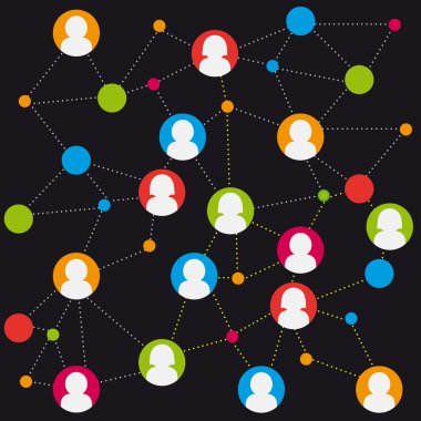 Sosyal Icon grup öğesi flört vektör internet sohbet