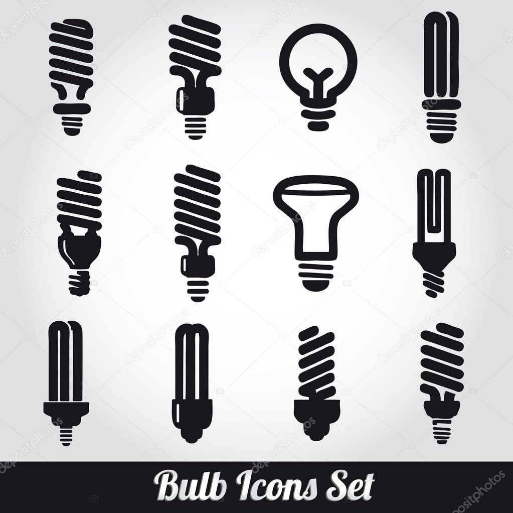 Light bulbs Bulb icon set