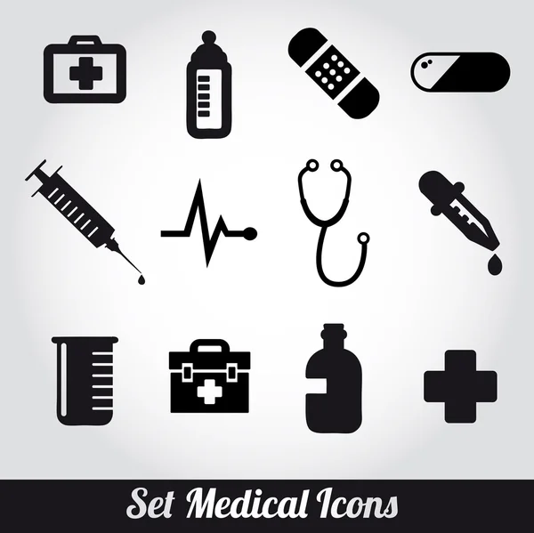 Conjunto de iconos médicos-ilustración vectorial — Archivo Imágenes Vectoriales