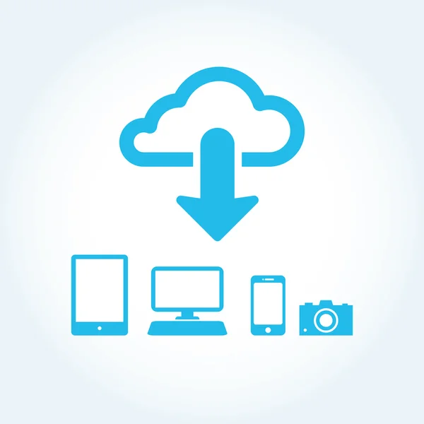 Icono de la aplicación de nube en el teléfono móvil iconos vectoriales conjunto — Archivo Imágenes Vectoriales