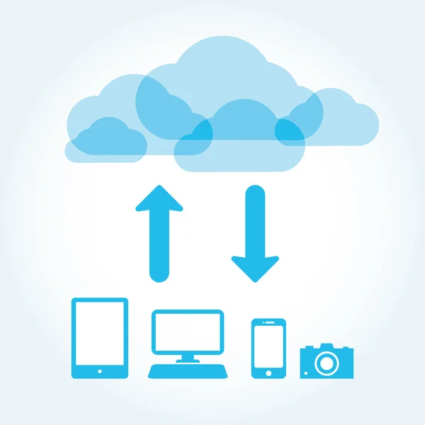 Ícone de aplicativo de nuvem no conjunto de ícones do vetor do telefone móvel — Vetor de Stock