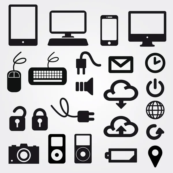 Icono de la aplicación de nube en el teléfono móvil iconos vectoriales conjunto — Vector de stock