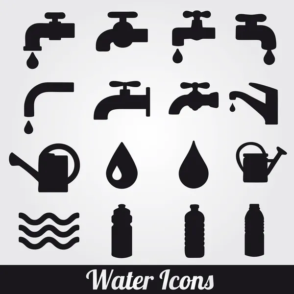 Conjunto de iconos relacionados con el agua . — Vector de stock