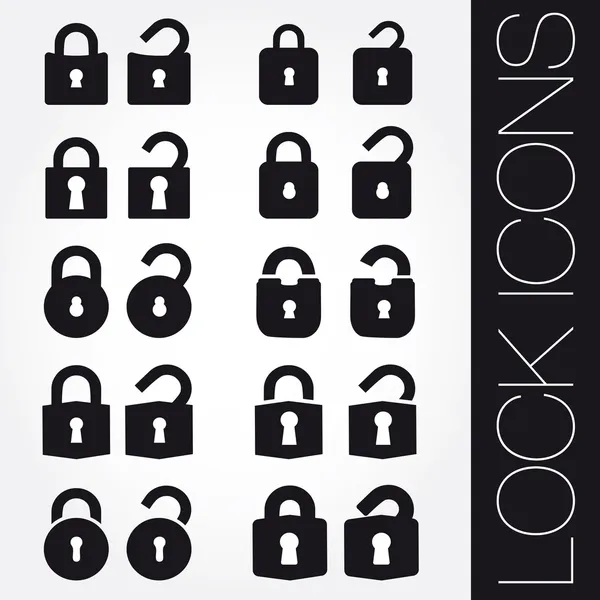 Lock icons set — Stock Vector