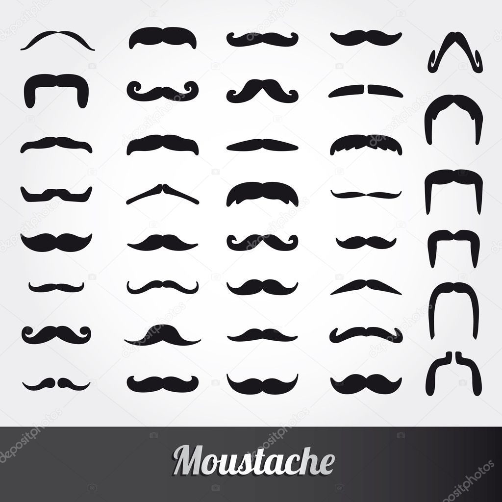 Set of mustache vector