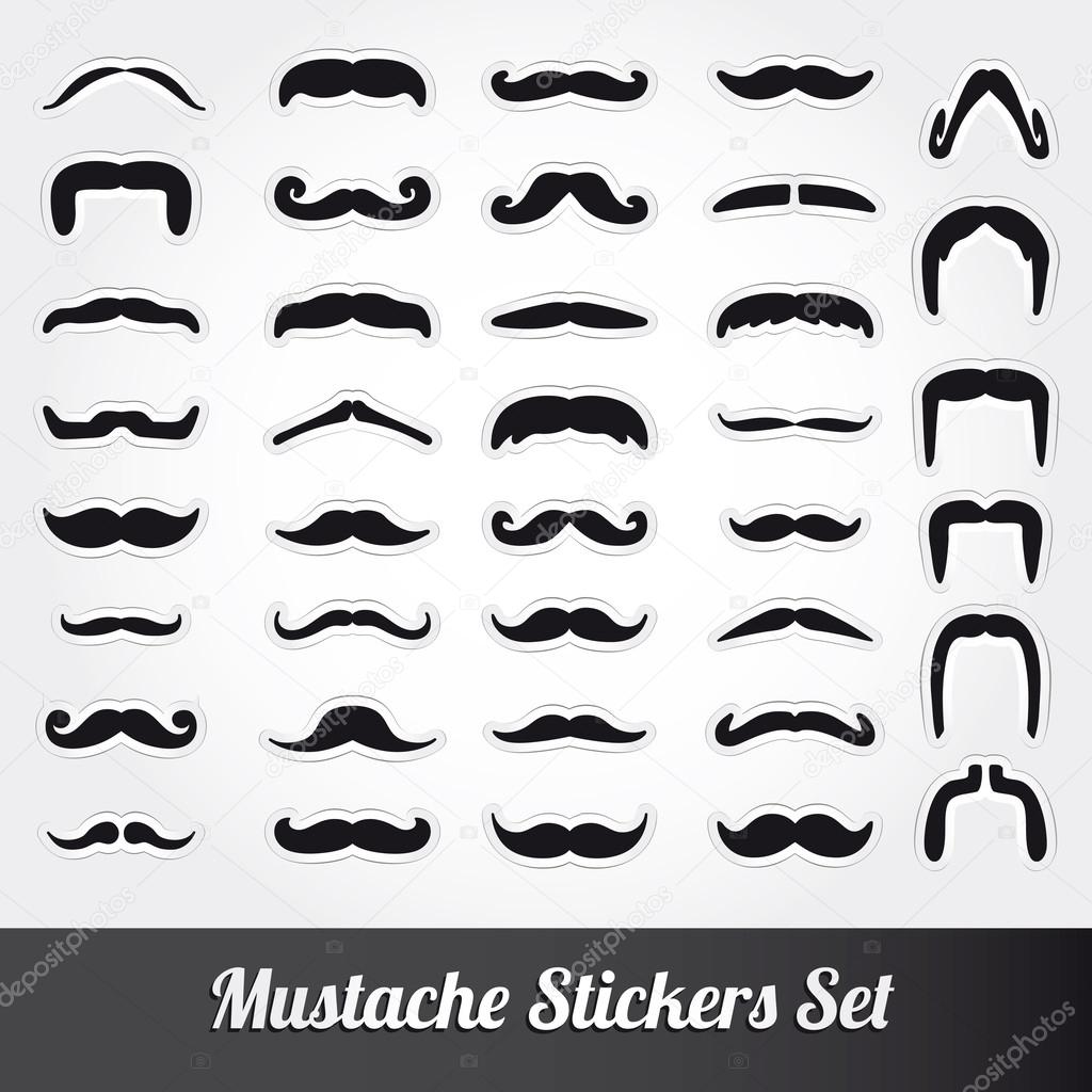 Set of mustache vector