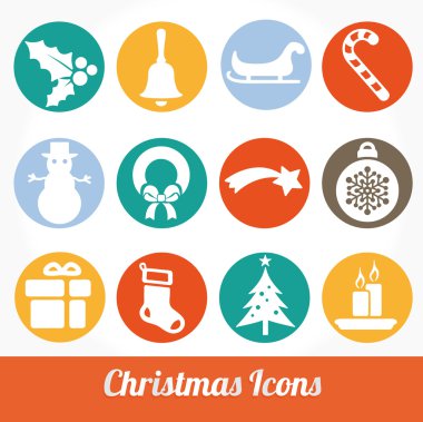 Noel ve kış Icons collection - siluet vektör