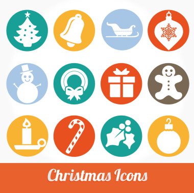 Noel ve kış Icons collection - siluet vektör