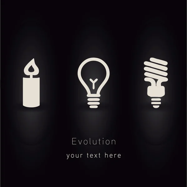 Evolutie van de verlichting vector idee — Stockvector