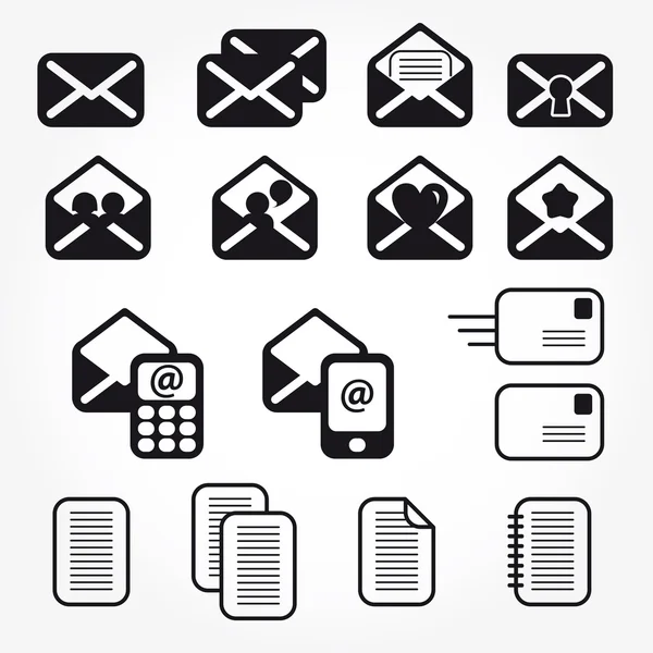 Set of mail icons vector — Stock Vector