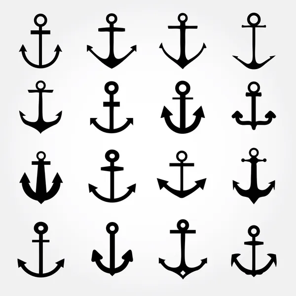 Set of anchor symbols or logo template vector — Stock Vector