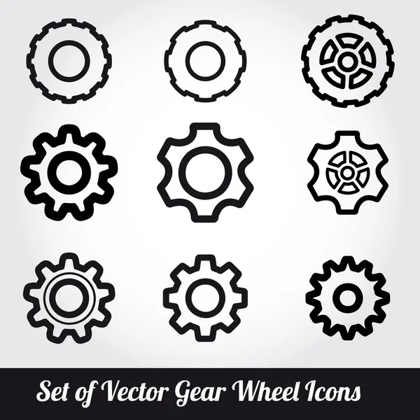 Gear wheels icons vector set — Stock Vector