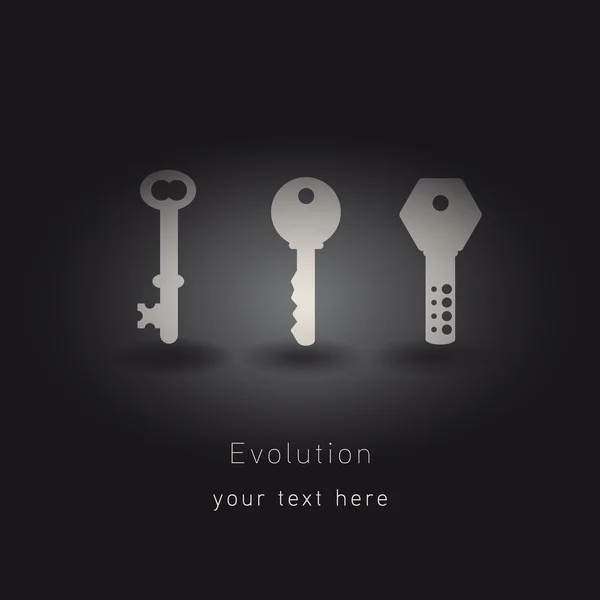 Evolution keys — Stock Vector