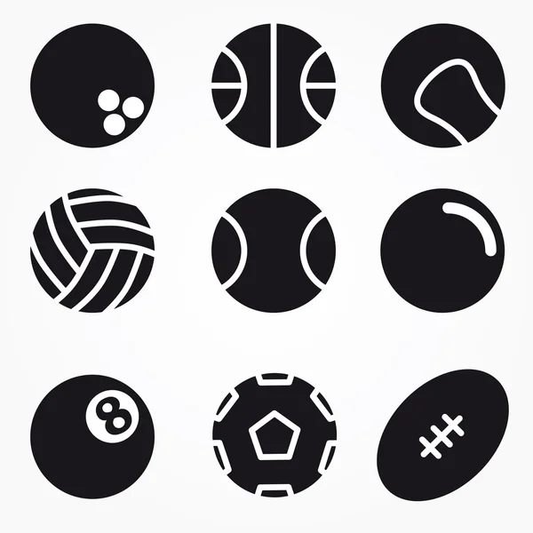 Iconos de pelota deportiva — Vector de stock