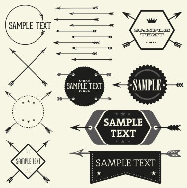 vintage tarzı tasarım hipster logo seti