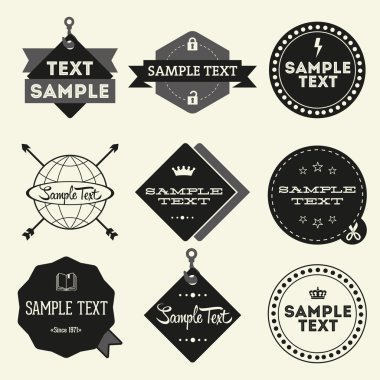 vintage tarzı tasarım hipster logo seti