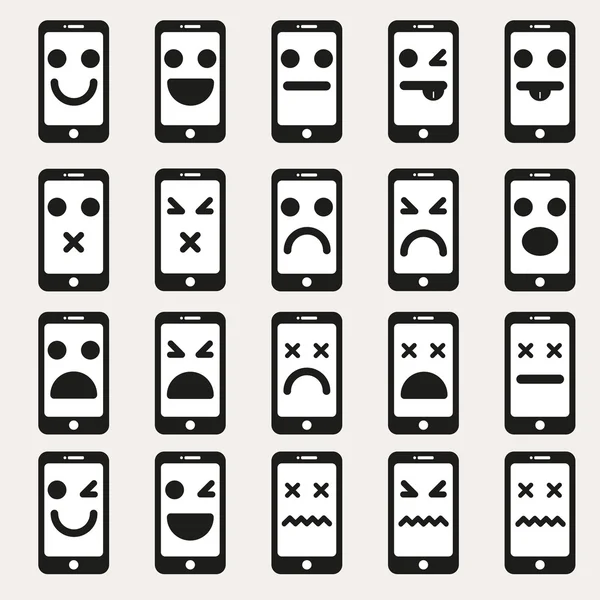 Définir smileys émoticônes vecteur — Image vectorielle