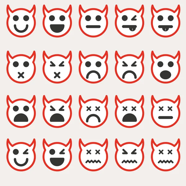 Smileys Emoticons Vektor setzen — Stockvektor